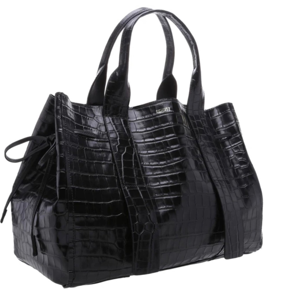 SHUTZ Maxi Crocodile-Embossed Leather Bag - NEW CONDITION
